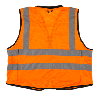 48-73-5052 safety vest hi-vis high visibility personal safety PPE personal protective equipment - High Visibility Orange Performance Safety Vest - L/XL