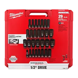 49-66-7016 - 29PC SHOCKWAVE Impact Duty™ 1/2" Drive SAE & Metric Deep 6 Point Socket Set