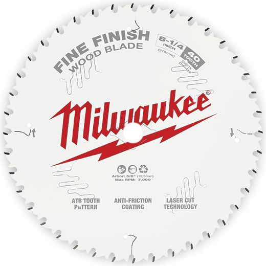Milwaukee 48-40-0822 8-1/4" 40t Fine Finish Circular Saw Blade 6x for sale online 