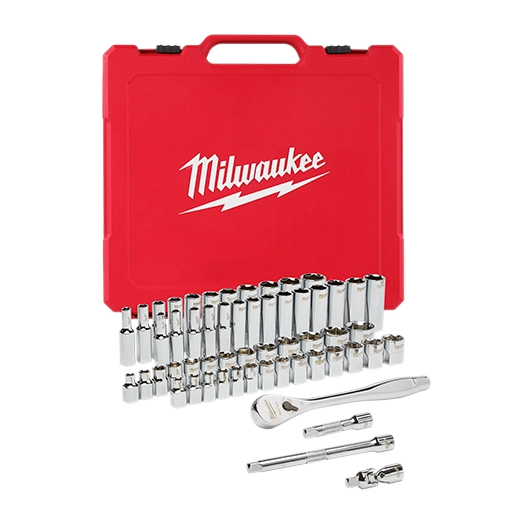 3 8 56pc Drive Ratchet Sae Metric Socket Set Milwaukee Tool