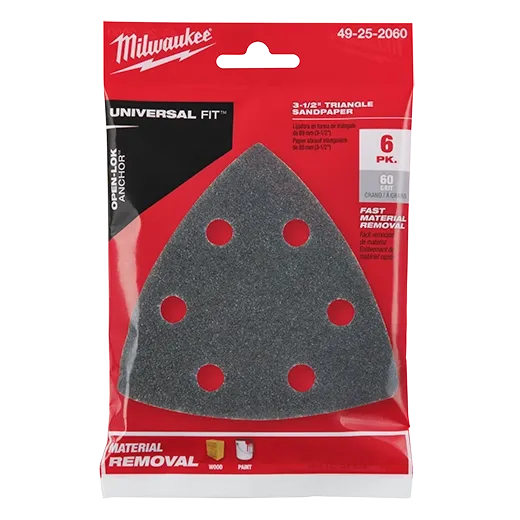 60 Grit Oscilating MultiTool Triangle Sandpaper Milwaukee Tool